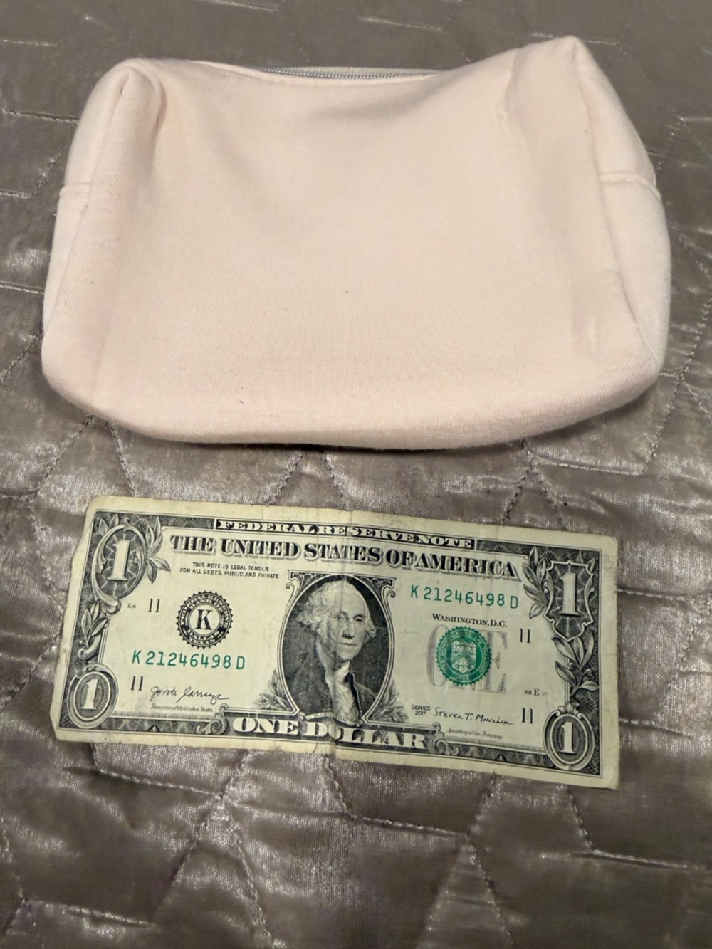 Dior soft Pink Cosmetic Pouch with Silver Zip - Picture 8 of 8